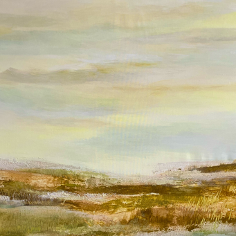 "Wege 4", 2024, 80x80, Mischtechnik mit Erden und Naturpigmenten auf Leinwand