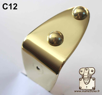 Clou tête bombée laiton massif  12 mm malle de luxe C12