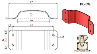 Hand-polished PL-CG solid brass bracket for custom leather handles.