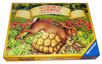 Le lièvre & la tortue, édité par Ravensburger, basé sur la fable de La Fontaine