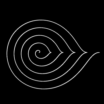 Transformation Archimed. Spirale, m=1,q=1,p=0.5