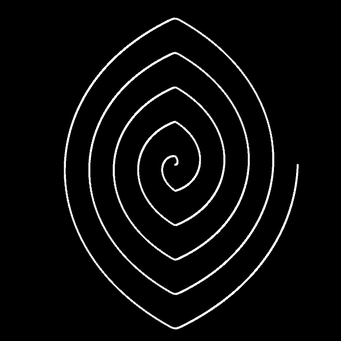 Transformation Archimed. Spirale, m=2,q=100,p=100
