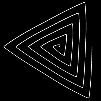 Transformation Archimed. Spirale, m=3,q=55,p=100