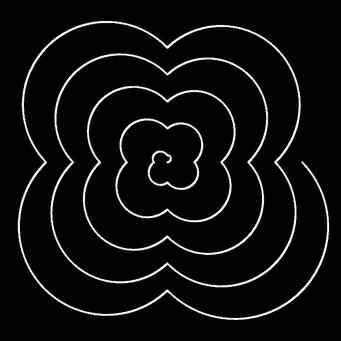 Transformation Archimed. Spirale, m=4,q=-1,p=1