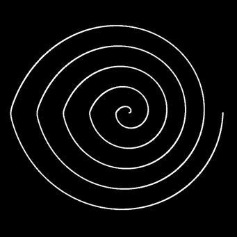 Transformation Archimed. Spirale, m=1,q=100,p=100