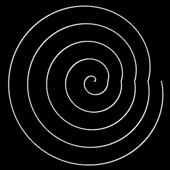 Transformation Archimed. Spirale, m=1,q=-1,p=1