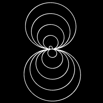Transformation Archimed. Spirale, m=2,q=1,p=-1