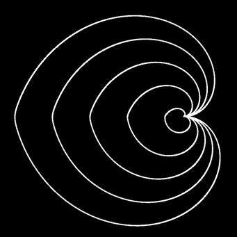 Transformation Archimed. Spirale, m=1,q=100,p=-100