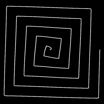 Transformation Archimed. Spirale, m=4,q=100,p=100