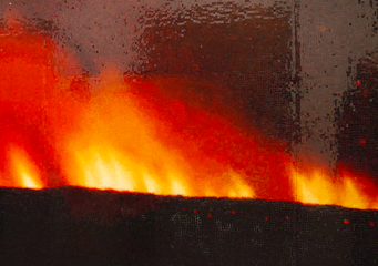 TERESITA FERNANDEZ, Fire (America) 2, 2016, glazed ceramic, 72,25x144x1,25 inches (Art Basel 2016). Seen also at the Perez Museum, in Miami, where they have #5. 