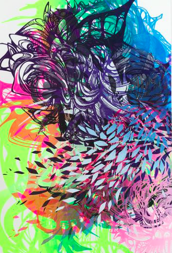 CRYSTAL WAGNER Chroma screen print on deckled paper limited edition of 45 15x22,5 inches