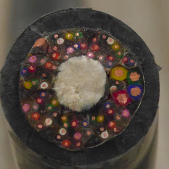 NINA CANELL, Polyethylene Insulated Solid Bare Memo (Biennale de Lyon, 2015) - detail of an installation