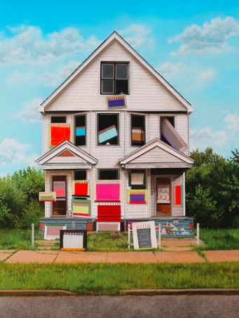 JESSICA HESS, A very happy un-birthday to You Heidelberg (oil on canvas, 2017, 36x26 inches)