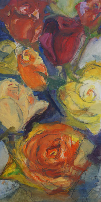 Rosen 2, 2011, Öl, 50 x 100 cm