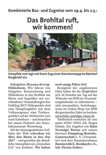 Salzgitter fährt in das Brohltal, wir kommen