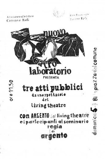 Locandina Kermesse Rieti " Tre atti pubblici"
