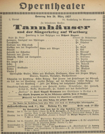 Theaterzettel 1927