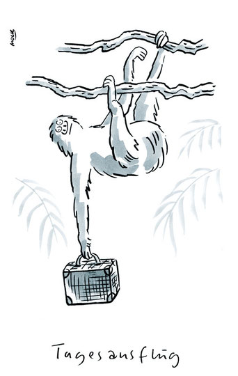 Cartoon von Mock zum Thema Reise
