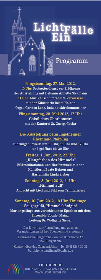 "Klangfarben des Himmels" Eine Kunstausstellung in der Burgkirche in Ingelheim mit Künstlerin Beate Heinen und Harfenistin Linda D. Sieber