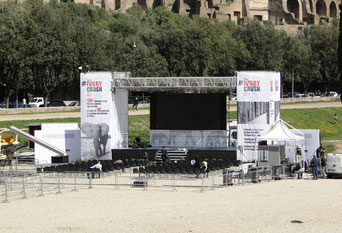 The stage, still in preparation