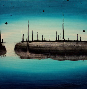 "entre deux" - toile réalisée avec Benoit GUERIN - 50X50 - 2014