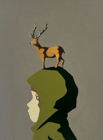 another deer - Acryl auf Leinwand, 40x30cm, 2024 | verkauft