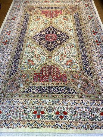 QUM SILKドザール200X140 - ペルシャ絨毯 キリム ペルシャン QUM SILKドザール200X140 - ペルシャ絨毯 キリム ペルシャン
