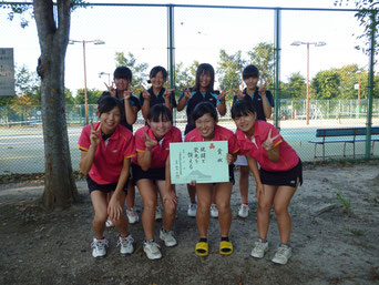 平成２５年度茨城県高等学校ソフトテニス新人大会県西地区予選　女子団体第３位