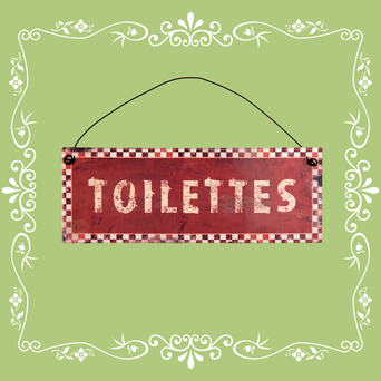 Blechschild TOILETTES, Bad, Badezimmer, Landhaus Dekoration, Hinweisschild für WC, nostalgisch