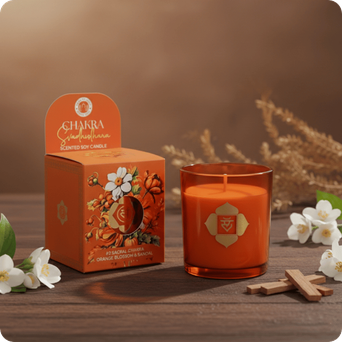 Bougie Svadhistana Fleur d’oranger & Santal Chakra sacré 