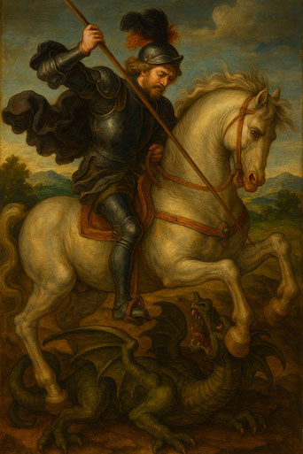 Der Heilige Georg im Kampf mit dem Drachen