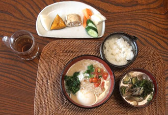豆乳そうめん 鯖の冷汁