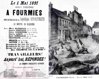Avis à la population après la fusillade du 1er mai 1891 à Fourmies.