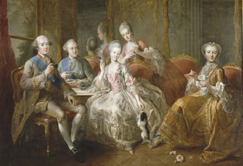 La famille du duc de Penthièvre en 1768 ou La tasse de chocolat de Jean-Baptiste Charpentier le Vieux (1728 - 1806).
