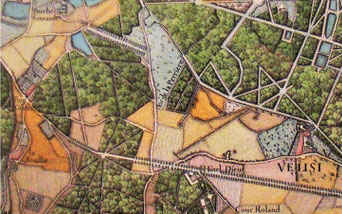 Le Clos de Vélizy - Extrait du plan de l’abbé de la Grive – 1740.