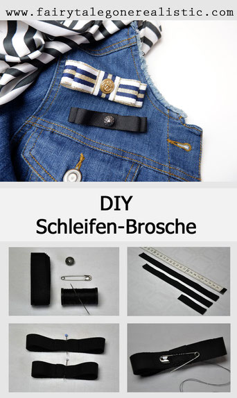 DIY-Anleitung Brosche Schleifen-Brosche Ripsband Nähen DIY Mode Nähblog Fairy Tale Gone Realistic