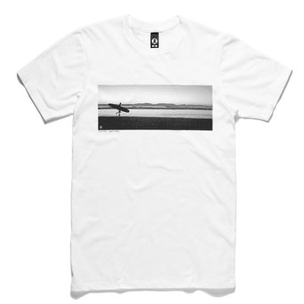 Byron Bay T-Shirt Silhouette Surfer White