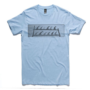 Byron Bay Fins T-Shirt Sky Blue