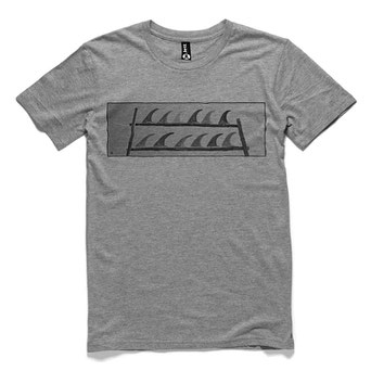 Byron Bay Fins T-Shirt Sky Blue