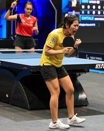 Foto WTT - Suthasini Sawettabut (right) celebrates a heroic comeback in Tunis.