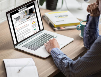 Laptop mit Website der Schreibwerkstatt