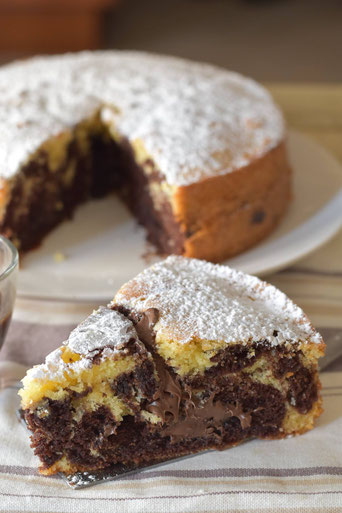 torta variegata nutella e caffe