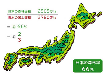 日本の森林面積