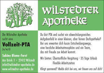 Stellenanzeige Apotheke Wilstedt