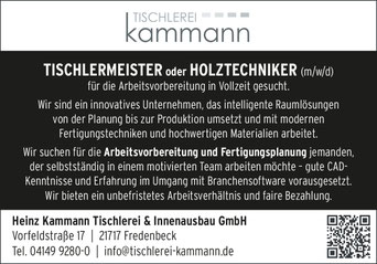 Stellenangebot Fredenbeck STD Tischler aktuell
