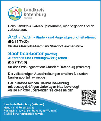 stellenausschreibungen Landkreis ROW Npv 2025