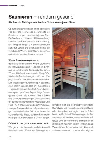Sauna Infos - warum Sauna gesund ist -