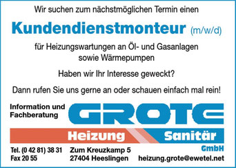 stellenangebot Heeslingen Handwerk SHK