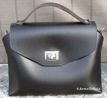 sac à main, sac a main chic, noir, similicuir,  qualité, ait main, fabriqué en France, Bretagne,  bandoulière, réglable, femme, 