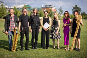 Markus Rießbeck, Michael Herrschel, Sirka Schwartz-Uppendieck, Yulim Kim, Laura Demjan, Izabella Effenberg, Caroline Hausen. Foto: Tim Händel